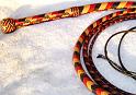 10ft 3 Tone 24 plait Custom Classic American Bullwhip with Fancy Box Pattern Knot B